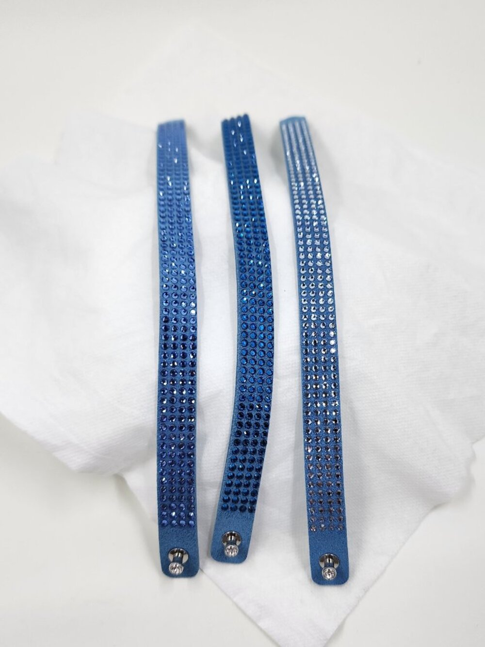 Touchstone Crystal Tri-Wrap Bracelet Denim Blue